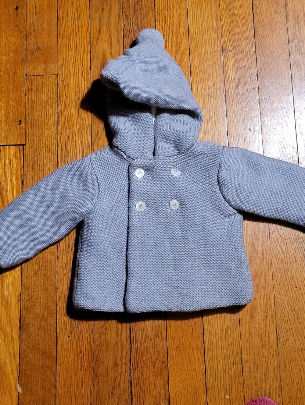 Jacadi Paris Baby Knitted Grey Burnous Jacket. 6 Mo